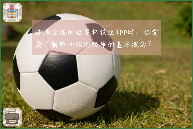 选择合适的世界杯投注app时，你需要了解哪些欧洲赔率的基本概念？